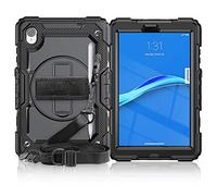 QYiD Housse pour Lenovo Tab M8 HD/Smart Tab M8/Tab M8 FHD 2019 avec protection d'écran, coque rugueuse avec support poignée de main pour Lenovo M8 TB-8505F TB-8505X TB-8505FS TB-8705F TB-8705N, rouge