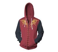 QYIFIRST Anime Impression 3D Unisexe Hoodie Sweat-Shirt à Manches Longues Game Throne Cosplay Déguisement Sweat à Capuche Rouge S (Tour de Poitrine 104cm)