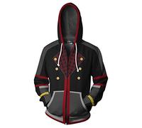 QYIFIRST Anime Impression 3D Unisexe Hoodie Sweat-Shirt à Manches Longues Hearts Sora Cosplay Déguisement Sweat à Capuche Noir S (Tour de Poitrine 104cm)