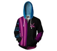 QYIFIRST Anime Impression 3D Unisexe Hoodie Sweat-Shirt à Manches Longues Legends League Cosplay Déguisement Sweat à Capuche Femme Homme Noir 4XL(Tour de Poitrine 122cm)