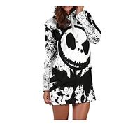QYIFIRST Anime Sport Pull à Capuche Nightmare Christmas Skellington Skeleton Pumpkin Décontractée Sweatshirt Impression 3D Hoodie Cosplay Costume Blanc Femme L (Chest 110cm)