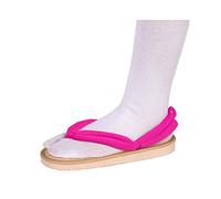 QYIFIRST Kimetsu no Yaiba Kanroji Mitsuri Cosplay Sabots pantoufle Chaussures en bois Chaussons Sandales Costume Rose Rouge Unisexe 45 (Inside length 27cm)