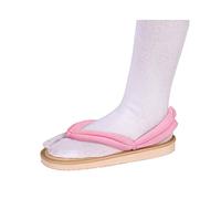 QYIFIRST Kimetsu no Yaiba Nezuko Kamado Cosplay Sabots pantoufle Chaussures en bois Chaussons Sandales Costume Rose Unisexe 33 (Inside length 20.5cm)