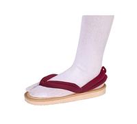 QYIFIRST Kimetsu no Yaiba Tanjiro Kamado Cosplay Sabots pantoufle Chaussures en bois Chaussons Sandales Costume vin rouge Unisexe 41 (Inside length 25cm)