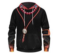 QYIFIRST Pull à Capuche Anime Homme Femme Sweatshirt Ace Costume Cosplay Noir EU Size M