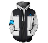 QYIFIRST Pull à Capuche Anime Homme Femme Sweatshirt Become Human Costume Cosplay Gris EU Size M