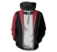 QYIFIRST Pull à Capuche Anime Homme Femme Sweatshirt Uzumaki Ichizoku Costume Cosplay Rouge/Noir EU Size M