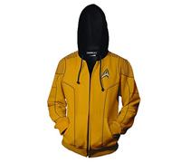 QYIFIRST Pull à Capuche Anime Impression 3D Unisexe Fermeture éclair Trek Sweat à Capuche Orange 3XL (Tour de Poitrine 119cm)