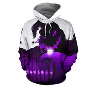 QYIFIRST Pull à Capuche Sweatshirt Before Christmas Weihnachten Jack Halloween Lock Impression 3D Sweat à Capuche Anime Cosplay Costume Unisexe Blanc/Violet M (Chest 107cm)