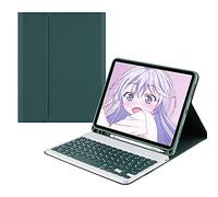 QYiiD Clavier Étui pour iPad 10ème Génération 10,9 Pouces 2022, Housse Coque de Protection avec Détachable sans Fil AZERTY Clavier pour iPad 10ème Génération 10,9 A2696/A2757/A2777, Vert foncé