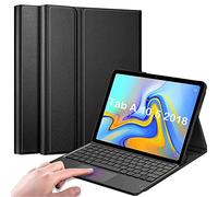 QYiiD Coque Clavier avec Touchpad pour Galaxy Tab A 10.5 (SM-T590 / T595 / T597), AZERTY Clavier Bluetooth Détachable avec Pavé Tactile, Coque Housse pour Galaxy Tab A 10.5 (2018 Release), Noir