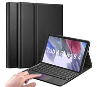 QYiiD Coque Clavier avec Touchpad pour Galaxy Tab A7 Lite 8.7" 2021 (SM-T220/T225), AZERTY Clavier Détachable avec Pavé Tactile, Coque Housse avec Fente pour Galaxy Tab A7 Lite 8.7 Pouces,Noir
