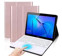 QYiiD Coque Clavier avec Touchpad pour Huawei MediaPad M5 Lite 10, Slim Lightweight AZERTY Clavier Détachable avec Pavé Tactile, Coque Housse pour MediaPad M5 10-Pouces Lite 10.1" 2018, Noir