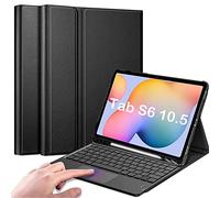QYiiD Coque Clavier pour Galaxy Tab S6 10.5" 2019 (Model SM-T860/T865/T867), Français AZERTY Clavier Bluetooth sans Fil Etui Multiposition Housse Cover avec Fente pour Stylo pour, Noir