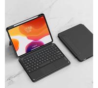 QYiiD Coque Clavier pour iPad 10.2 9ème/8ème/7ème Génération 2021/2020/2019, Transparente Magnétique Vertical Cover & AZERTY Clavier Bluetooth sans Fil avec Touchpad pour iPad 10.2 Pouces 2021, Noir