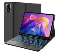QYiiD Coque Clavier pour Redmi Pad SE 11'' 2023, AZERTY Français Magnétique BluetoothRétroéclairé 7 Couleurs sans Fil Clavier Étui Housse avec Pavé Tactile pour Xiaomi Redmi Pad SE 11"