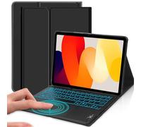 QYiiD Coque Clavier pour Redmi Pad SE 11'' 2023, AZERTY Français Magnétique BluetoothRétroéclairé 7 Couleurs sans Fil Clavier Étui Housse avec Pavé Tactile pour Xiaomi Redmi Pad SE 11"