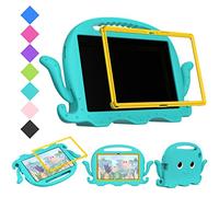 QYiiD Coque Enfant pour Galaxy Tab A7 10.4 2022 (SM-T509)/2020 (SM-T500/SM-T505) avec Protection Écran, Coque de Protection Enfant avec Poignée Anti-dérapants, Bandoulière, GlacialVert