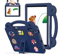 QYiiD Coque Enfant pour Galaxy Tab S5e 10.5 2019 SM-T720/SM-T725, Robuste Enfant Cas de Preuve d'enfant Housse avec Porte-Crayon, Support Rotatif & Bandoulière, Bleu foncé