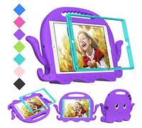 QYiiD Coque Enfant pour iPad 10,2 Pouces (9ème/8ème/7ème Génération, 2021/2020/2019) avec Protection Écran, Coque de Protection Enfant avec Poignée Anti-dérapants, Porte-Stylet & Bandoulière, Violette