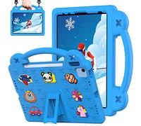 QYiiD Coque Enfant pour iPad 10th Generation 10.9 Pouces, Robuste Enfant Cas de Preuve d'enfant Housse avec Porte-Crayon, Support Rotatif & Bandoulière pour 10.9" iPad Case 2022 Released, LightBlue