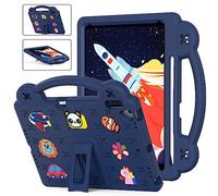 QYiiD Coque Enfant pour iPad 9.7 2018/2017, Légère Coque de Protection Enfant avec Poignée Anti-dérapants, Support Pivotant pour iPad 9.7 Pouces 5th / 6th Generation, Bleu foncé