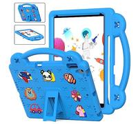 QYiiD Coque Enfant pour iPad 9.7 2018/2017, Légère Coque de Protection Enfant avec Poignée Anti-dérapants, Support Pivotant pour iPad 9.7 Pouces 5th / 6th Generation, LightBlue