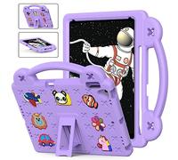 QYiiD Coque Enfant pour iPad 9.7 2018/2017, Légère Coque de Protection Enfant avec Poignée Anti-dérapants, Support Pivotant pour iPad 9.7 Pouces 5th / 6th Generation, Violette