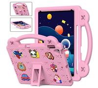 QYiiD Coque Enfant pour iPad 9.7 2018/2017, Légère Coque de Protection Enfant avec Poignée Anti-dérapants, Support Pivotant pour iPad 9.7 Pouces 5th / 6th Generation, Rose