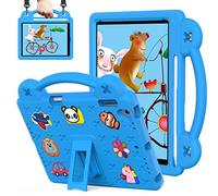 QYiiD Coque Enfant pour iPad 9th/8th/7th Generation, Robuste Enfant Cas de Preuve d'enfant Housse avec Porte-Crayon, Support Rotatif & Bandoulière pour iPad 10.2 Pouces 2021/2020/2019, LightBlue