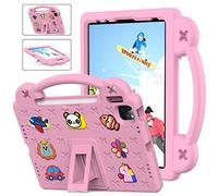 QYiiD Coque Enfant pour iPad Air 5th/4th Generation 2022/2020 10.9" / iPad Pro 11" 2022/2021/2020/2018, Légère Coque de Protection Enfant avec Poignée Anti-dérapants, Support Pivotant, Rose