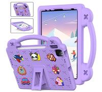 QYiiD Coque Enfant pour iPad Air 5th/4th Generation 2022/2020 10.9" / iPad Pro 11 Pouces 2022/2021/2020/2018, Légère Coque de Protection Enfant avec Poignée Anti-dérapants, Support Pivotant, Violette