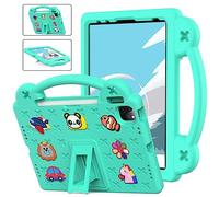 QYiiD Coque Enfant pour iPad Air 5th/4th Generation 2022/2020 10.9" / iPad Pro 11 Pouces 2022/2021/2020/2018, Légère Coque de Protection Enfant avec Poignée Anti-dérapants, Support Pivotant, Vert