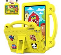 QYiiD Coque Enfant pour Onn 10.1" 3 Gen 2022 (Model:100071485), Robuste Enfant Cas de Preuve d'enfant Housse, Support Rotatif & Bandoulière pour Onn 10.1 Cala (Just Fit for 2022, 3rd Gen, Jaune