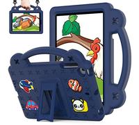 QYiiD Coque Enfant pour TCL Tab 8 LE 8" Tablet 2023, Robuste Enfant Cas de Preuve d'enfant Housse, Support Rotatif & Bandoulière pour TCL Tab 8 LE 2023 (Model:9137W)/TCL Tab 8 2022 (Model:9132X), Bleu foncé