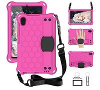 QYiiD Coque pour Galaxy Tab A 8.4 2020 SM-T307, Antichoc Etui Housse EVA Enfants Antichoc Protecteur avec Poignée Support et Bretelles pour Samsung Galaxy Tab A 8.4 Pouces Tablet 2020, RoseRouge/Noir