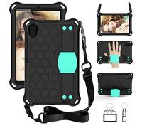 QYiiD Coque pour Galaxy Tab A 8.4 2020 SM-T307, Antichoc Etui Housse EVA Enfants Antichoc Protecteur avec Poignée Support et Bretelles pour Galaxy Tab A 8.4 Pouces Tablet 2020 Release, Noir/Aqua