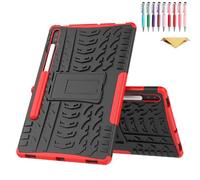 QYiiD Coque pour Huawei MediaPad M5 10.8 CMR-AL09 CMR-W09, Hybrid Rugged Heavy Duty Armor Defender [Absorption des chocs] Housse avec béquille pour Huawei Huawei MediaPad M5 10.8 pouces Rouge
