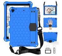 QYiiD Coque pour iPad 9.7 2018/2017, Antichoc Etui Housse EVA Enfants Antichoc Protecteur avec Poignée Support et Porte-Crayons pour iPad 9.7 Pouces 5th / 6th Generation, Bleu/Noir