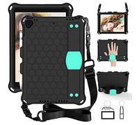 QYiiD Coque pour iPad Pro 9.7, Antichoc Etui Housse EVA Enfants Antichoc Protecteur avec Poignée Support et Porte-Crayons pour iPad Pro 9.7 2016 Modle: A1674 / A1675 / A1673, Noir/Aqua