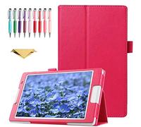QYiiD Coque pour Xiaomi Pad 5/5 Pro/5 Pro 5G, Slim PU Leather Folio 2-Folding Stand Cover with Auto Wake/Sleep for Xiaomi Pad 5/MI Pad 5 Pro, Rose