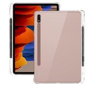 QYiiD Coque transparente pour Galaxy Tab S8 Plus 2022 / S7 FE 2021 / S7 Plus 2020 12,4 pouces avec porte-stylo S, absorption des chocs, coque transparente en gel TPU souple, transparente