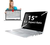 QYiiD Écran de confidentialité pour ordinateur portable 15" compatible avec Lenovo Hp, Dell, Acer, Asus, Thinkpad, Envy Xps, aspect 4:3, protecteur de filtre amovible, anti-reflets lumière bleue pour