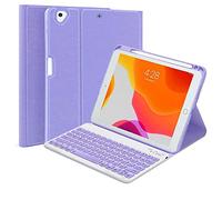 QYiiD Étui avec clavier amovible sans fil pour iPad Air 5e 4e génération, iPad Pro 11" 2022 2021/2020/2018, violet
