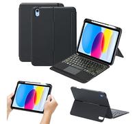 QYiiD Étui avec clavier pour iPad 10e génération 11" - 2022, coque en silicone + ABS, coque magnétique amovible avec clavier trackpad rétroéclairé pour nouvel iPad 10e génération 2022 avec