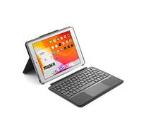 QYiiD Étui avec clavier pour iPad 9e 8e 7e génération 10,2 2021, 2020 et 2019 et iPad Air 3ePro 10,5 2017, étui portefeuille magnétique amovible avec protection complète antichoc, rétroéclairé