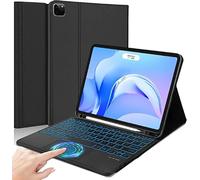 QYiiD Étui avec Clavier pour iPad Air 13" M4/M3/M2 et iPad Pro 12.9" | 6e/5e/4e/3e Génération, Rétroéclairé 7 Couleurs, Bluetooth Folio, Multi-Tactile, AZERTY Français