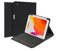 QYiiD Étui avec clavier pour iPad Air 5e 4e génération iPad Pro 11" 2022 2021/2020/2018, clavier sans fil magnétique amovible, portefeuille intelligent avec porte-crayon, noir