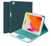 QYiiD Étui avec clavier pour iPad Pro 12.9 2022 6{^>e<^} génération / 2021 5{^>e<^} génération/2020 4{^>e<^} génération/2018 3ème génération, clavier sans fil magnétique amovible, Smart Folio avec