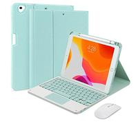 QYiiD Étui avec clavier pour iPad Pro 12.9 2022 6{^>e<^} génération/2021 5{^>e<^} génération/2020 4{^>e<^} génération/3e génération, clavier souris sans fil magnétique amovible avec porte-crayon, vert